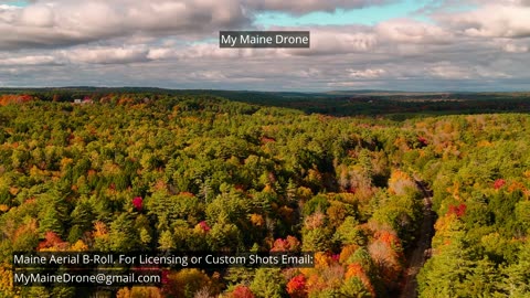 Maine B-Roll (No Sound): Aerial Views of Fall Foliage and Railroad Tracks in Gray, Maine Video 5