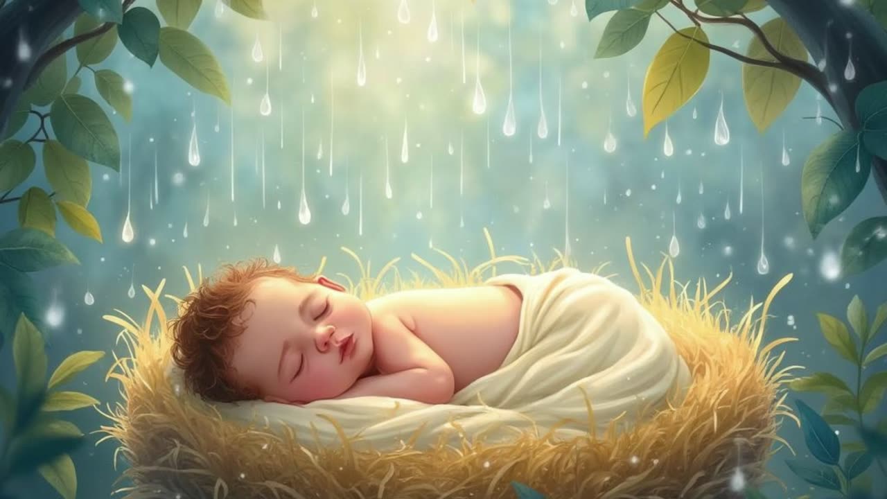 Soft Rain Hugs Baby Sleep Music for Deep Sleep | CrystaVibeMusic
