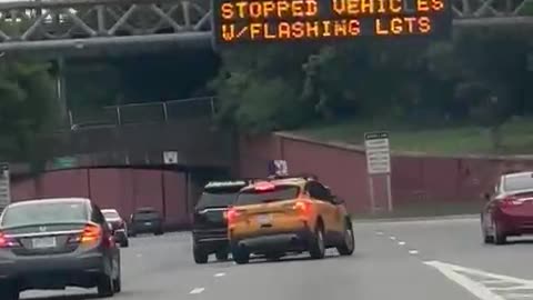New York City Taxi Blocked by SUV Sideswipes Red Sedan