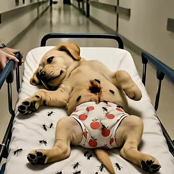 The dog ate ants along with ice cream