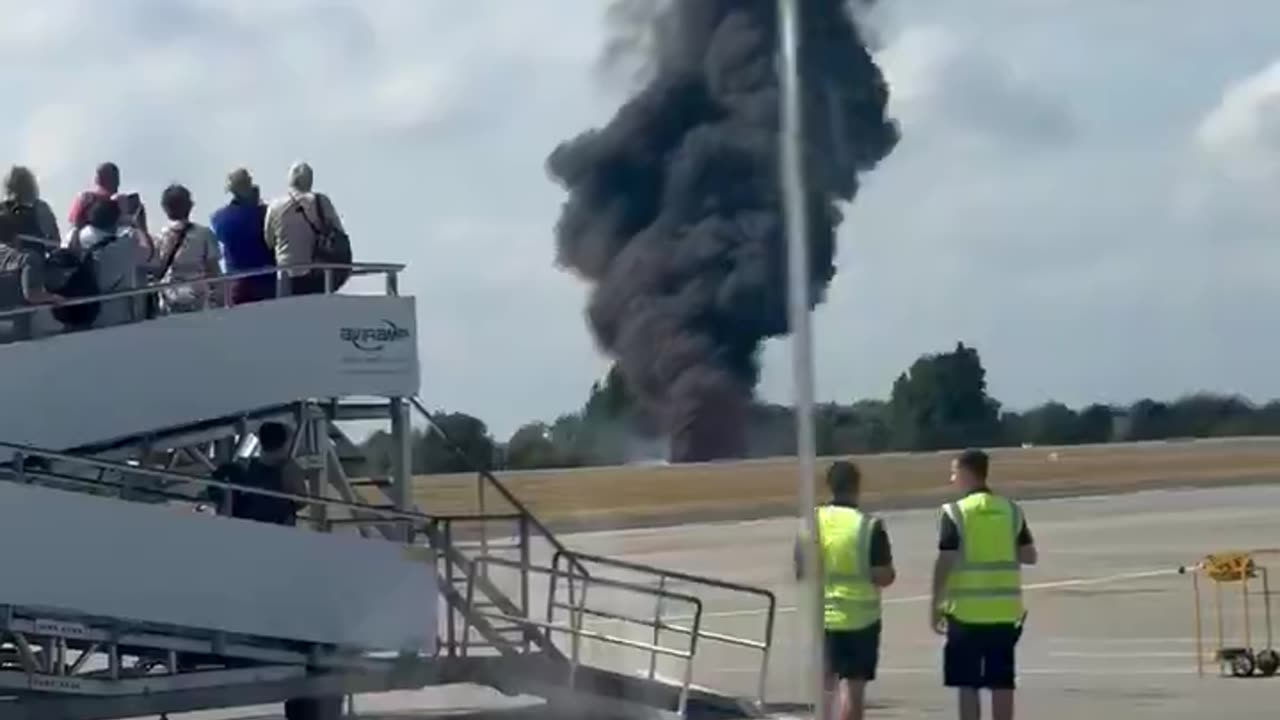 BREAKING: A passenger plane burst into a massive fireball after crashing shortly following takeoff from London Southend Airport in Essex.
