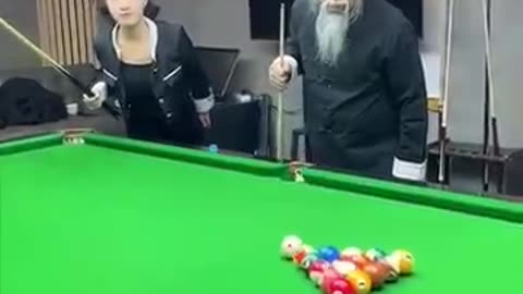 Funny Billiard trick moment