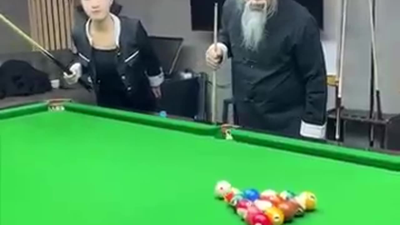 Funny Billiard trick moment