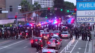 Police scale up presence as curfew kicks in for downtown LA