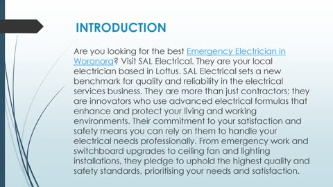 Best Emergency Electrician in Woronora