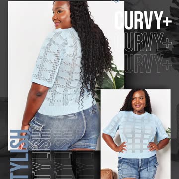 Mandy Ribbed Trim Round Neck Knit Top🩵