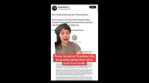Texas Governor Greg Abbott: “Anti-Israel Policy is Anti-Texas Policy!”