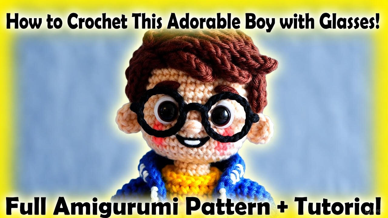 “Crochet Cute Boy with Glasses Amigurumi – Full Tutorial + Free Pattern”