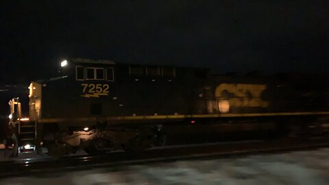 CSX Train engines 7252 and 977 lead an Intermodal East