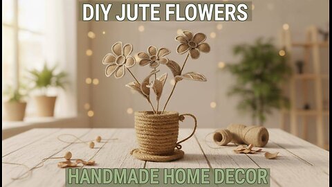 DIY Jute Rope Flowers & Cup Vase |Easy Handmade Home Decor Craft!