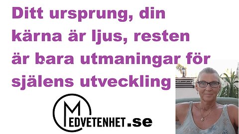 Vår kärna består av ljus. Allt annat har vi valt att uppleva för att vår själ ska kunna utvecklas.
