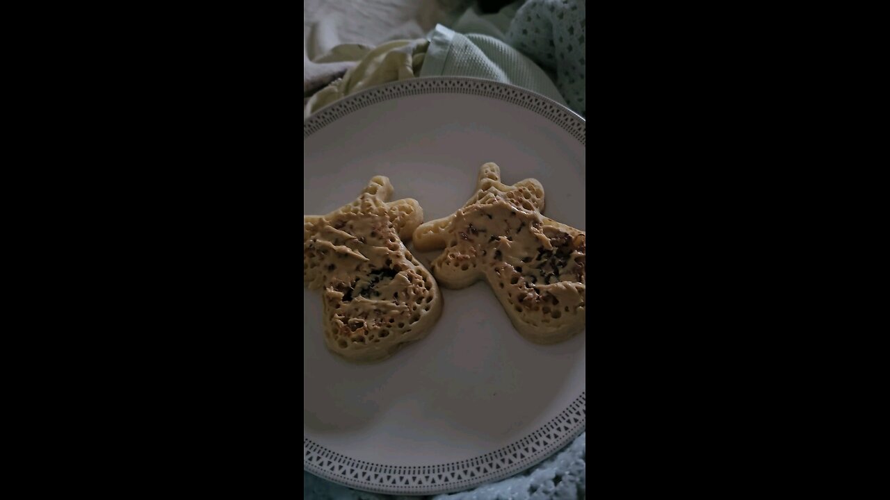 reindeer crumpets with peanut butter on top