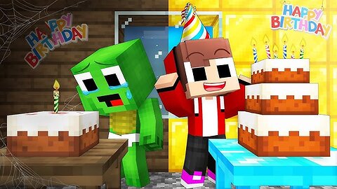 Mikey's RICH Birthday vs JJ's POOR Birthday in minecraft!