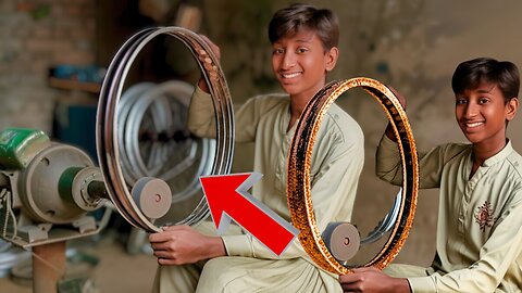 How 10-Year-Old Mechanics Repair Rusted Rim Into Brand New