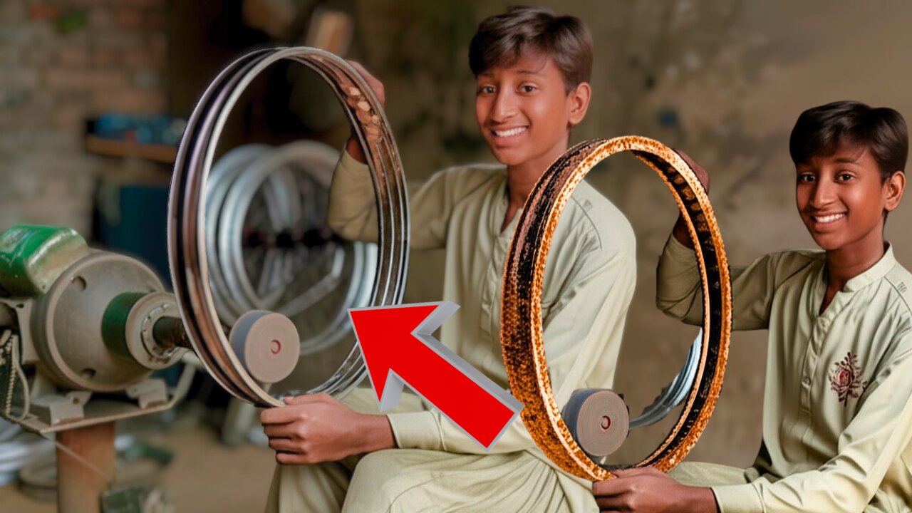 How 10-Year-Old Mechanics Repair Rusted Rim Into Brand New