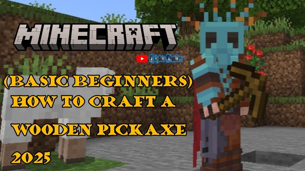 Minecraft: How to Craft a Wooden Pickaxe (Basic Beginners) 2025