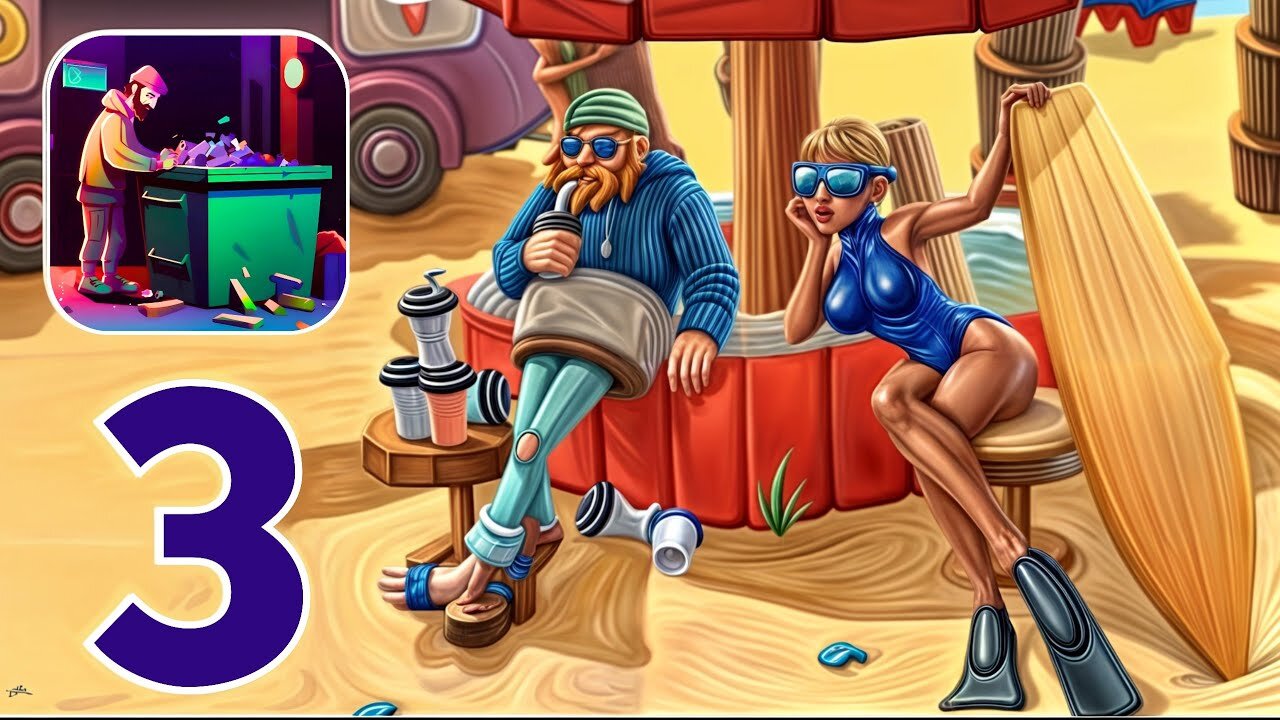 Street Dude - Homeless Empire - Gameplay Walkthrough Part 3 - Beach Fun (iOS, Android)
