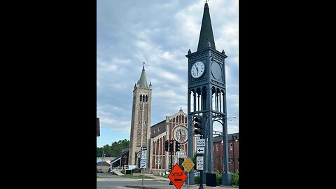 Clock Tower Of Church and Town Center_Westfield MA