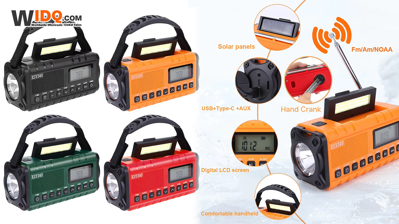 📻 10000mAh Emergency Weather Radio – Stay Powered, Stay Safe!💦