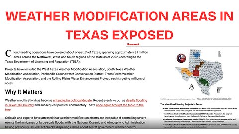 WEATHER MODIFICATION AREAS IN TEXAS EXPOSED - Transman Weather Broadcast