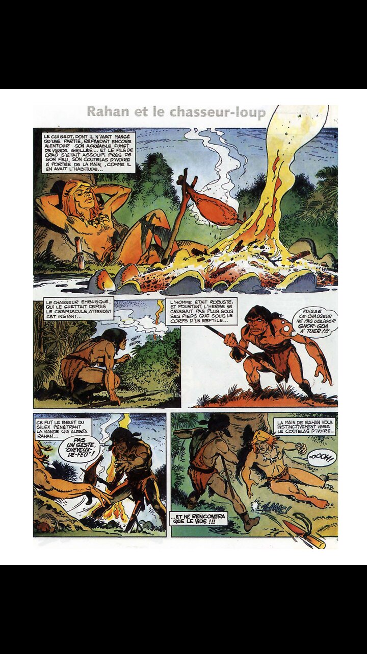 Rahan. Episode 166. By Roger Lecureux. Rahan and the wolf-hunter. A Puke(TM) Comic.