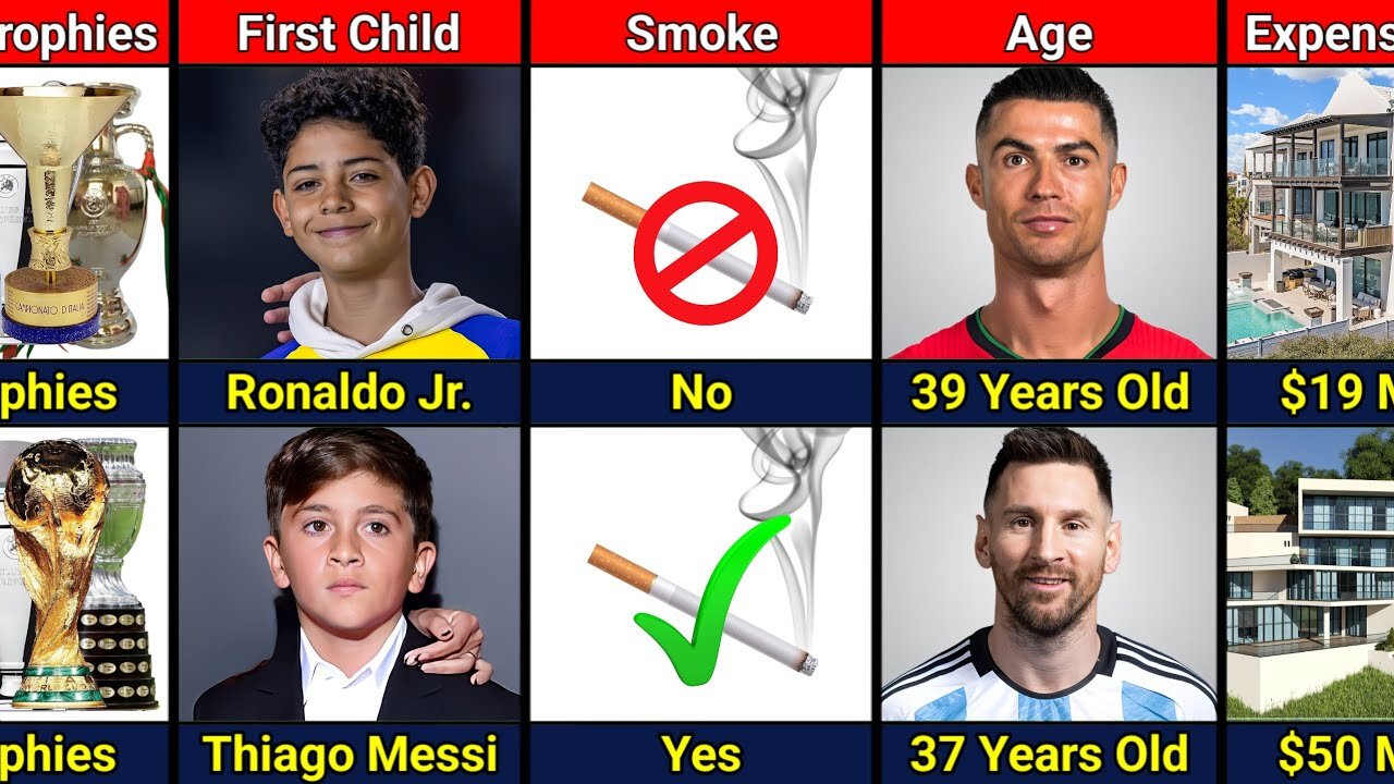 Comparison Ronaldo VS Messi