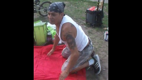 Luodong Massages Tattooed Mexican Man's Lower Back With Massage Oil