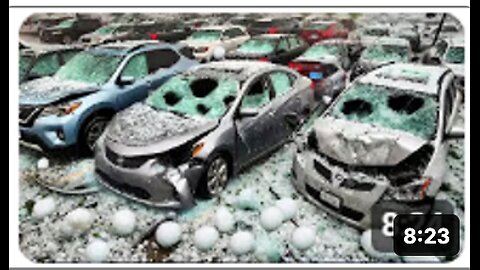 Texas Now Wrecked by a Massive Hailstorm ! Baseball-Sized Hail Destroys Cars & Homes