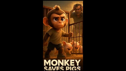 😭poor monkey saves pigs #ai #tending #shorts