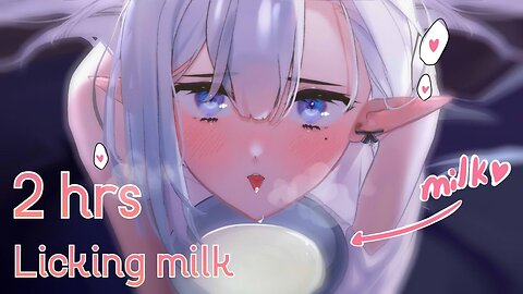 🤍DRINKING MILK ASMR🤍 off my cat's bowl for 2 hrs