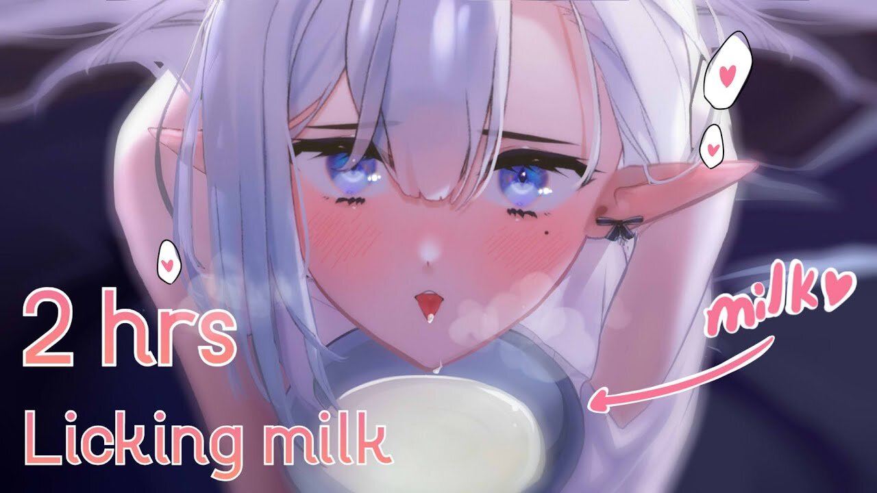 đ¤DRINKING MILK ASMRđ¤ off my cat's bowl for 2 hrs