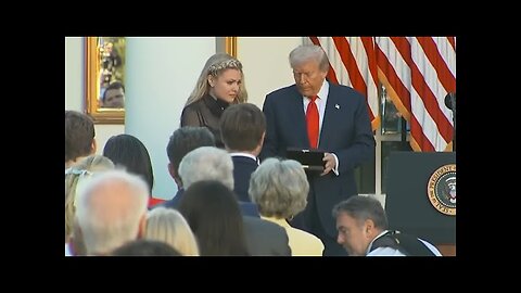 Is That Charlie Kirk In The Mirror At His Medal Of Freedom Ceremony?