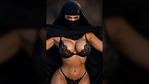 Veiled Temptation Unveiled 🍑🖤 Arabic Beauty in Lace