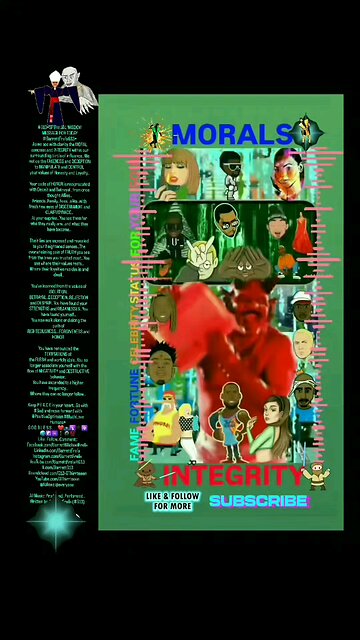 ▪︎MORALS AND INTEGRITY/FAME..FORTUNE..CELEBRITY STATUS FOR YOUR SOUL▪︎