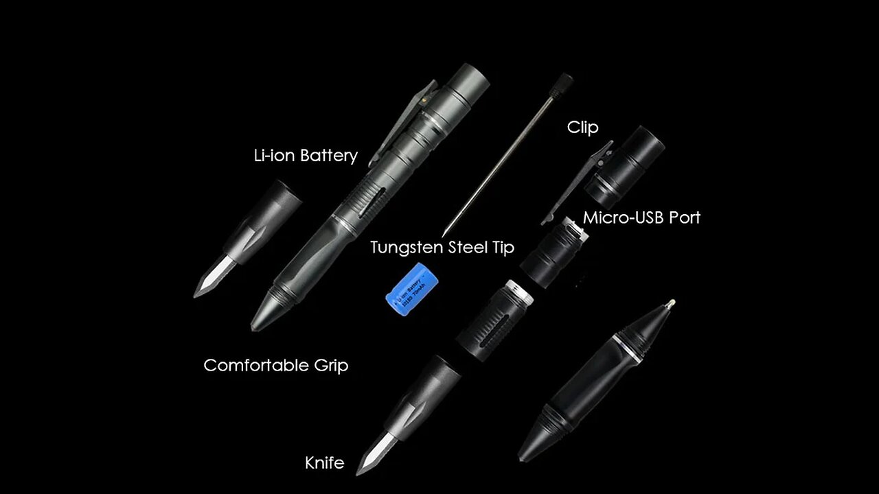 Rechargeable Tactical Flashlight Pen for Better Writing & Survival