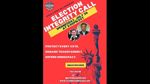 "ELECTION INTEGRITY CALL": LIVE 7/30 2 PM EST! W/ SPECIAL GUESTS!!