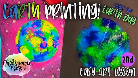 Earth Printing: Earth Day Art Lesson! - Easy Art Lesson for Homeschools and Classrooms