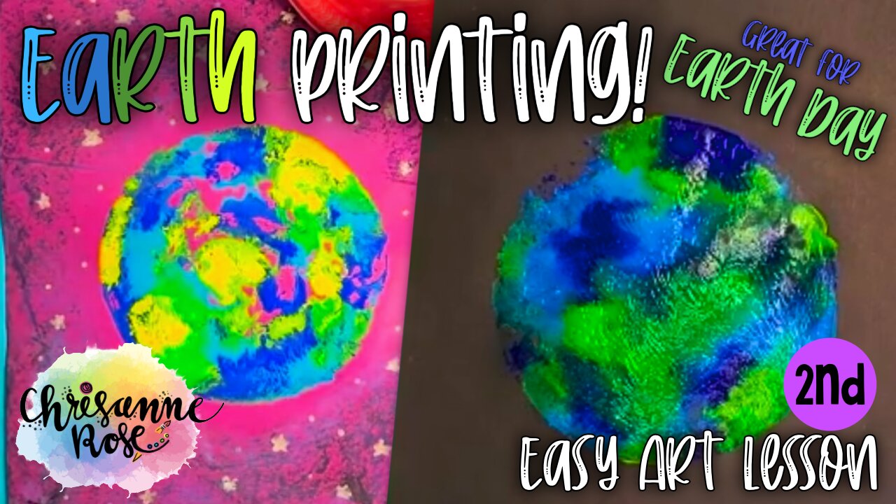 Earth Printing: Earth Day Art Lesson! - Easy Art Lesson for Homeschools and Classrooms