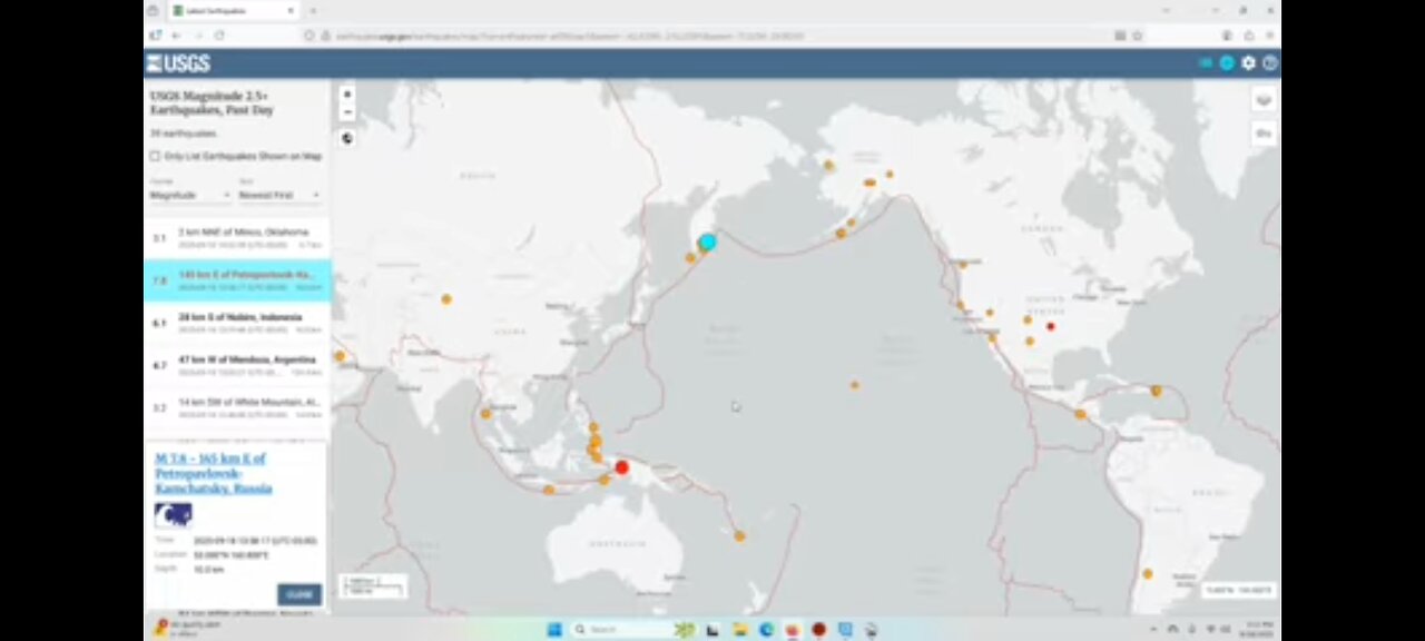 TODAYS 7.8 EARTHSHAKE AND TSUNAMI WARNING