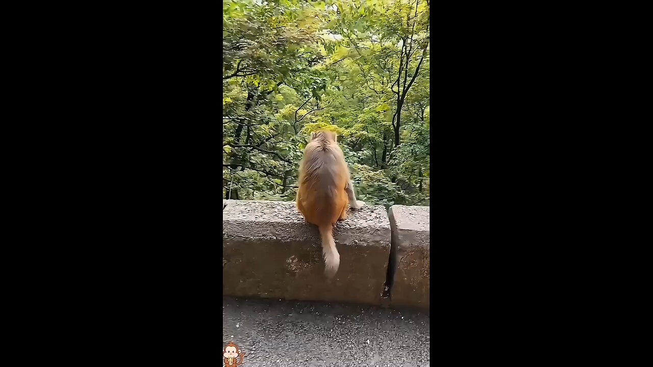Blue cat teases monkey's nightmare scene