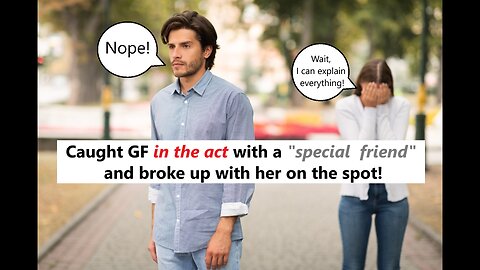 Guy catches GF in the act with a "special friend", then brakes up with her on the spot!