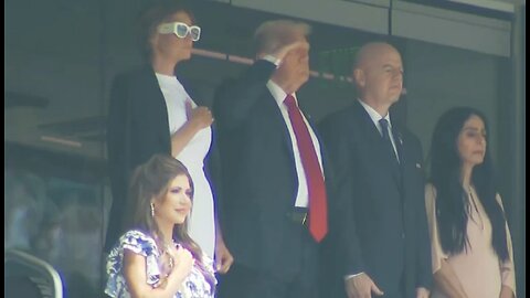 President Trump salutes the Flag at Met-Life Stadium for the FIFA Club World Cup