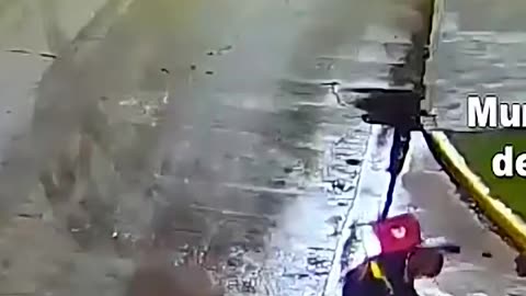 Terrifying moment motorcyclist flips after crashing into car - 7NEWS Australia (720p, h264)