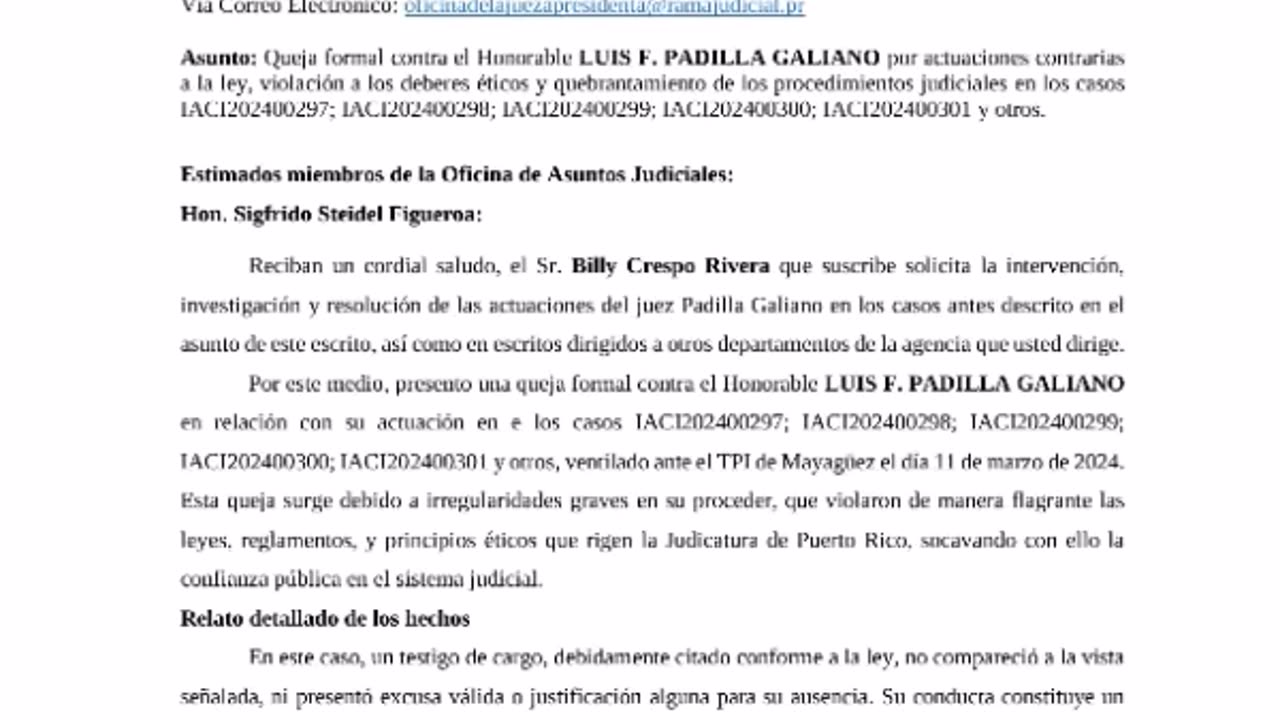 EXISTEN MULTIPLES QUEJA A JUECES DE MAYAGUEZ