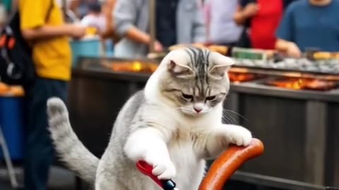 Sausage cat: a new level of survival in the animal world 😂