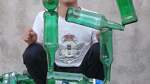 He Can Balance Bottles In The Most Impossible Way! 😮