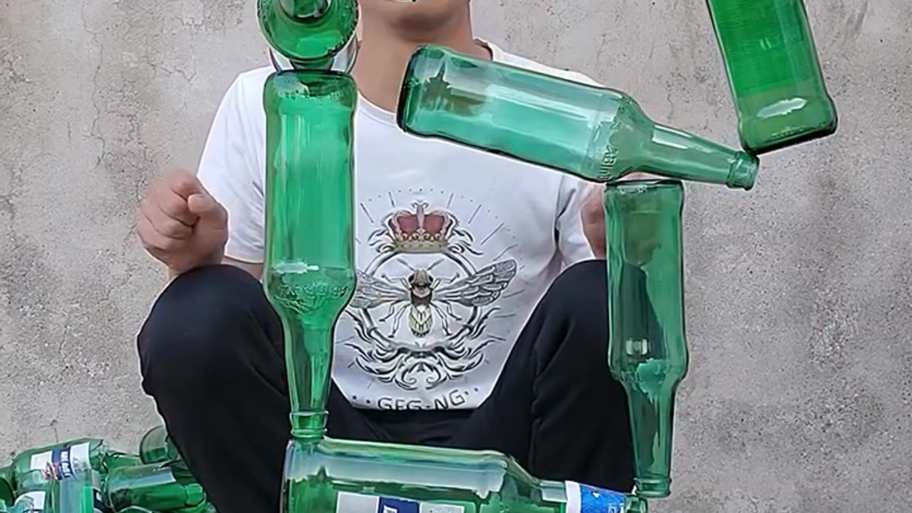 He Can Balance Bottles In The Most Impossible Way! 😮