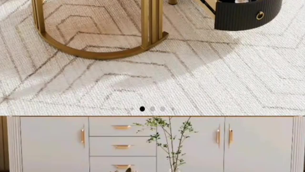 2-in-1 Round Coffee Table Set—High-Gloss & Tempered Glass Luxury for an Elegant Room Upgrade