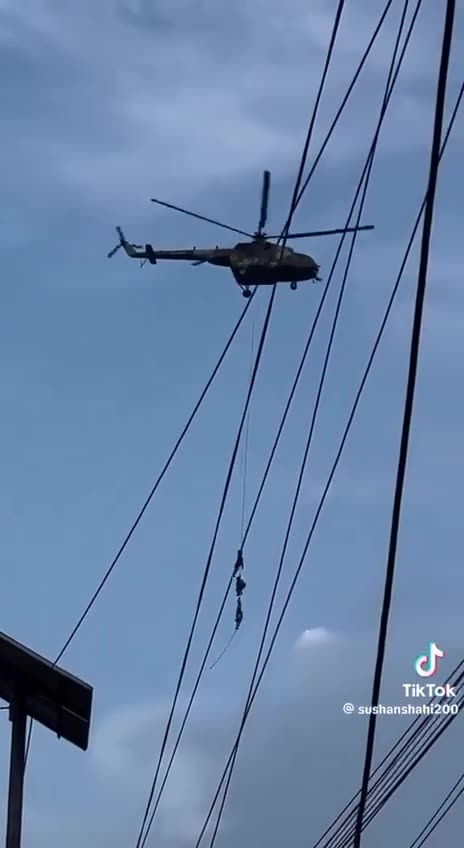 Footage of the evacuation from the Nepalese parliament building