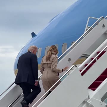 President Donald J. Trump and the First Lady board Air Force One en route to the U.K.